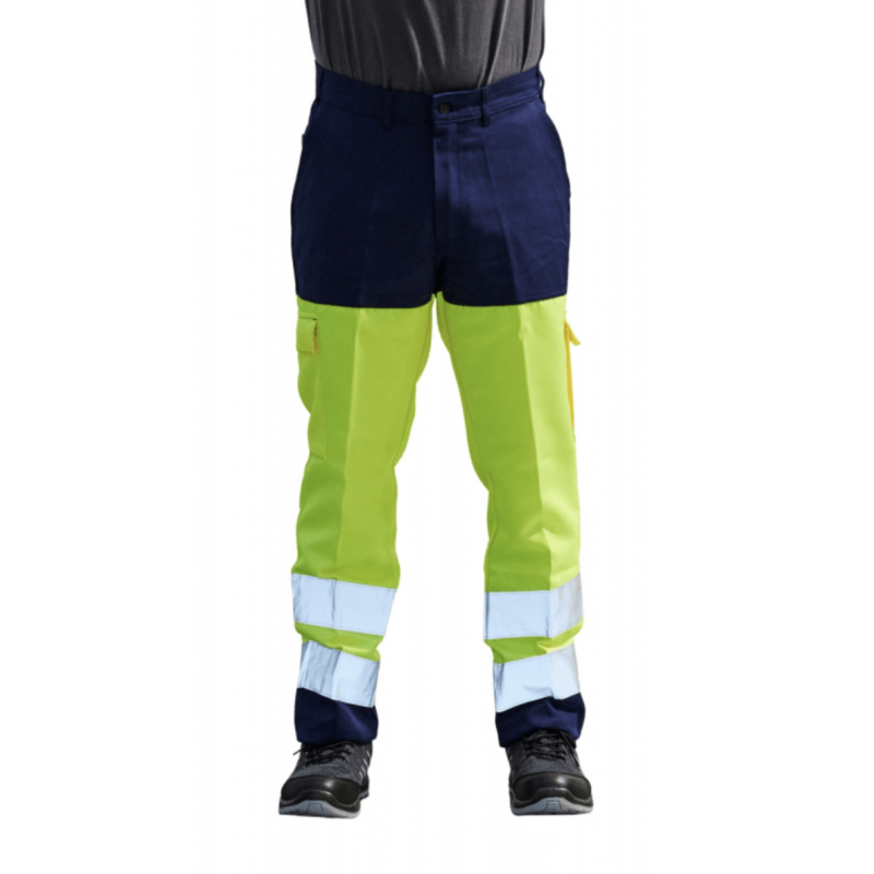 PANTALON HV EN20471 MARINE/JAUNE